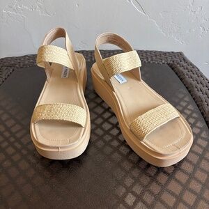 Steve Madden Lyrical Faux Leather Slingback Platform Sandals Size 7.5